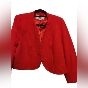Vintage crop red blazer
